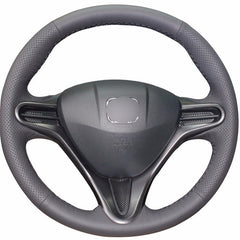 Top Leather Steering Wheel Hand-stitch on Wrap Cover For Honda Civic 8th 2006-11