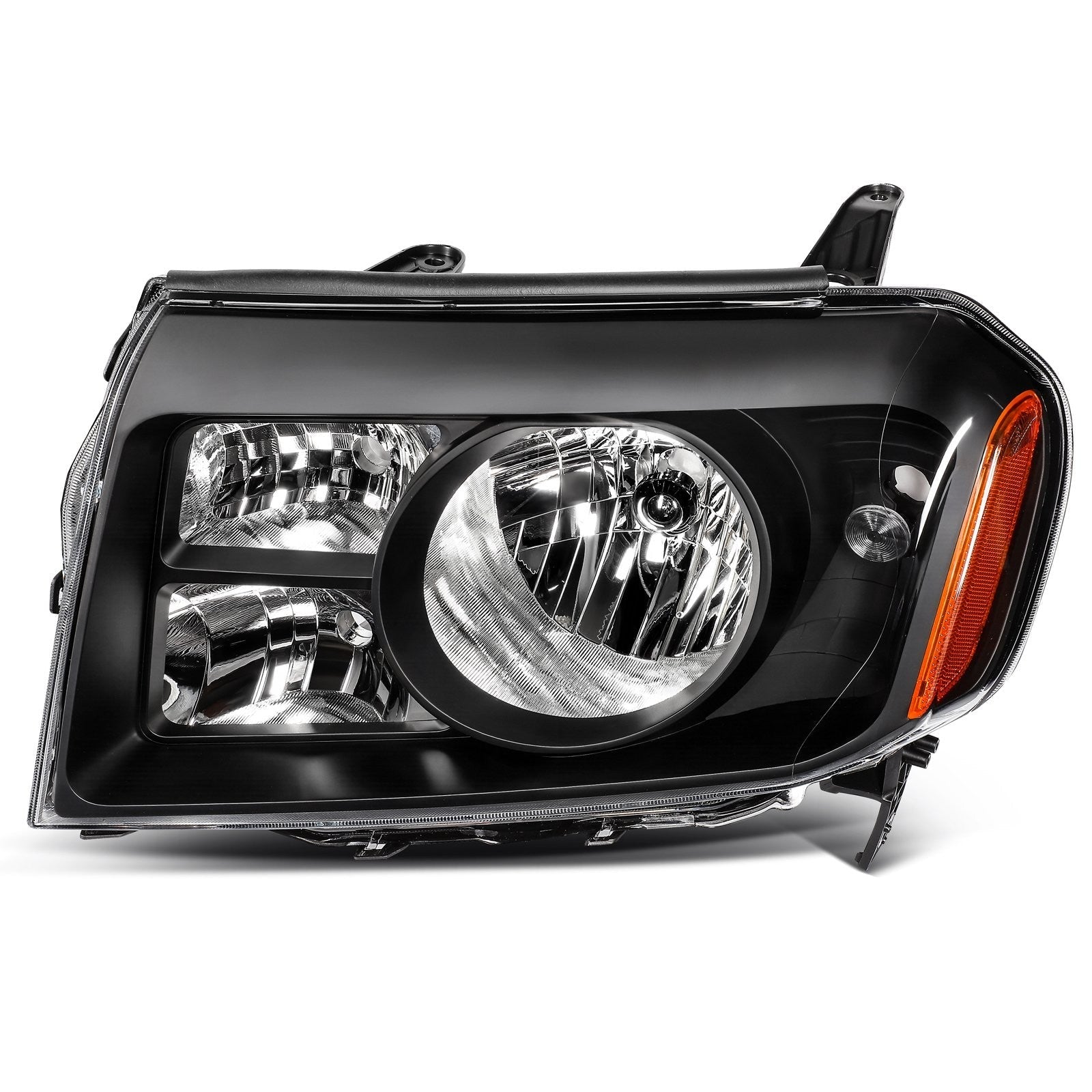ECCPP Headlights Assembly For Honda Pilot 3.5L 2009-2011 Pair Kit Black Amber 6B93BC-57