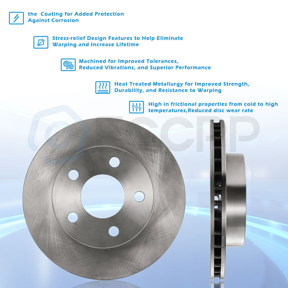 2 Front Brake Rotors For Dodge Grand Caravan Volkswagen Routan 3.6L 3.8L 4.0L 6B93BC-57
