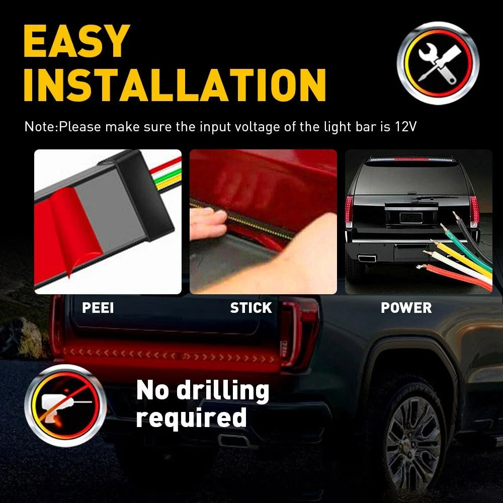 For Chevrolet Silverado 1500 60" Car Tailgate LED Light Strip Bar Brake Turn US 6B93BC-57