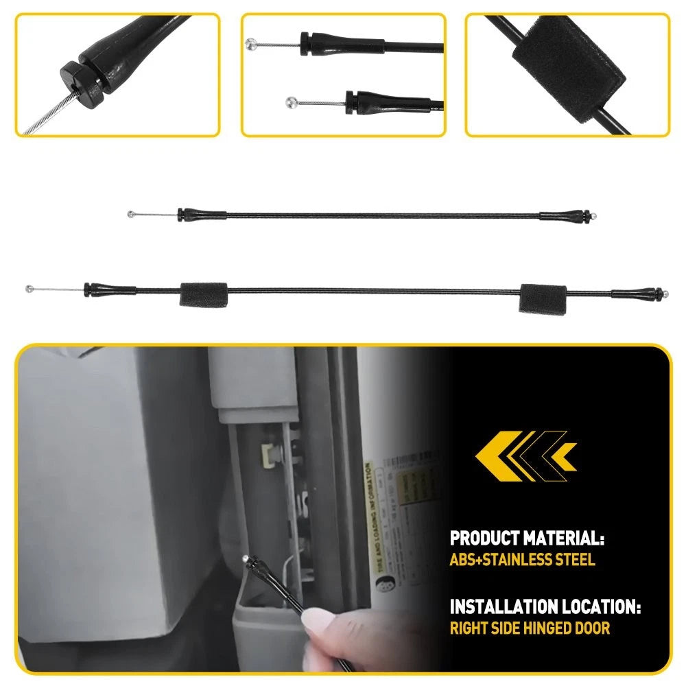 Right Upper&Lower Door Latch Release Cable for Ford E150 E250 E350 E450 1992-14 6B93BC-57