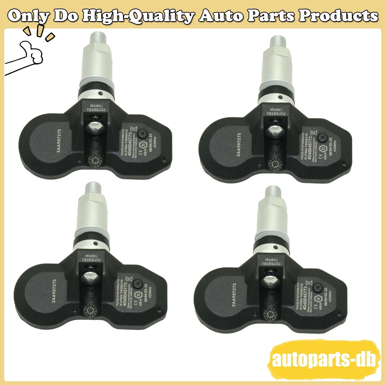4x Tire Pressure Sensor 433MHz for Volkswagen Passat CC Tiguan 3AA907275 6B93BC-57