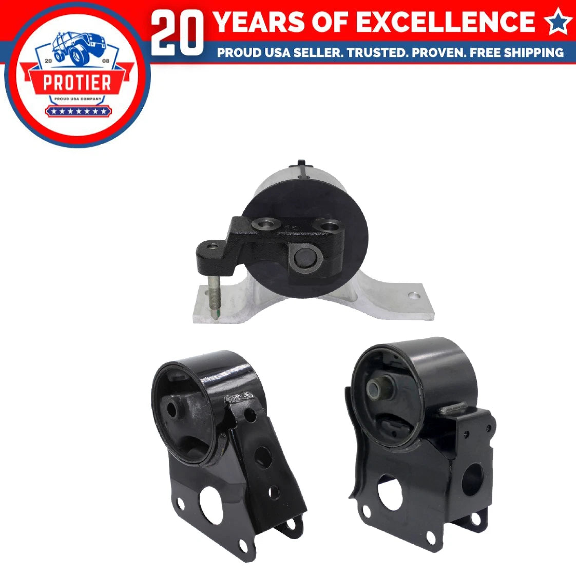 Engine Motor Mount Set 3PCS for 2002 - 2006 Nissan Altima 2.5L for Manual Trans 6B93BC-57