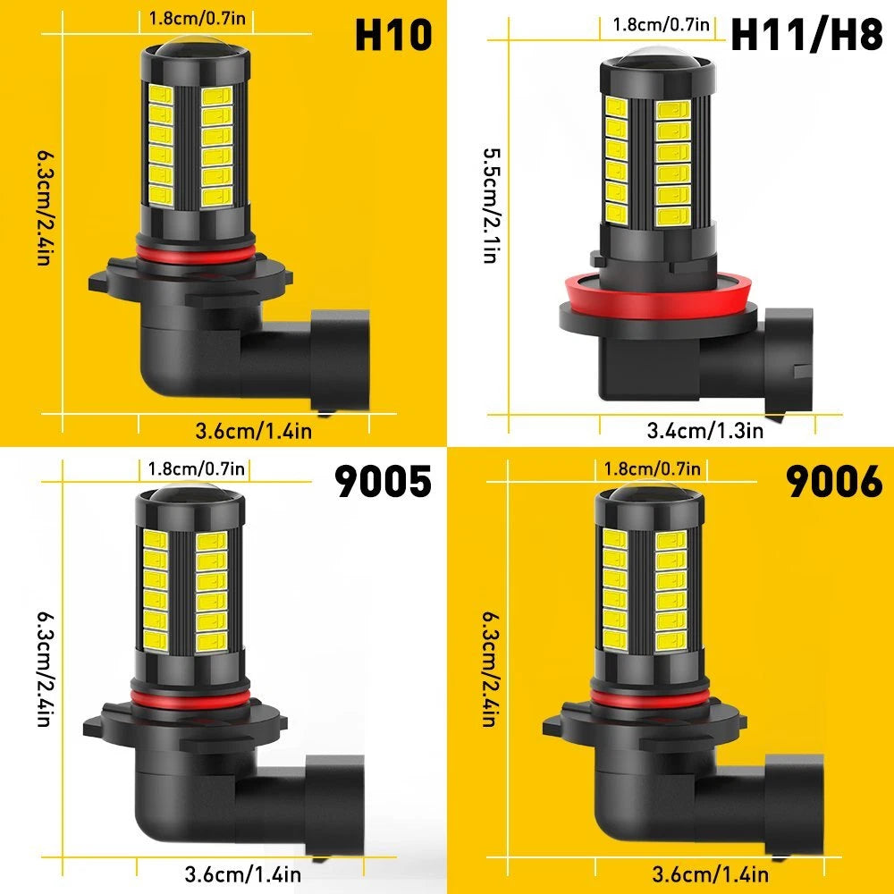 AUXITO H11 H16 H8 LED Fog Driving Light 6000K Super Bright Bulbs 2000LM 6G33 EOA AUXITO