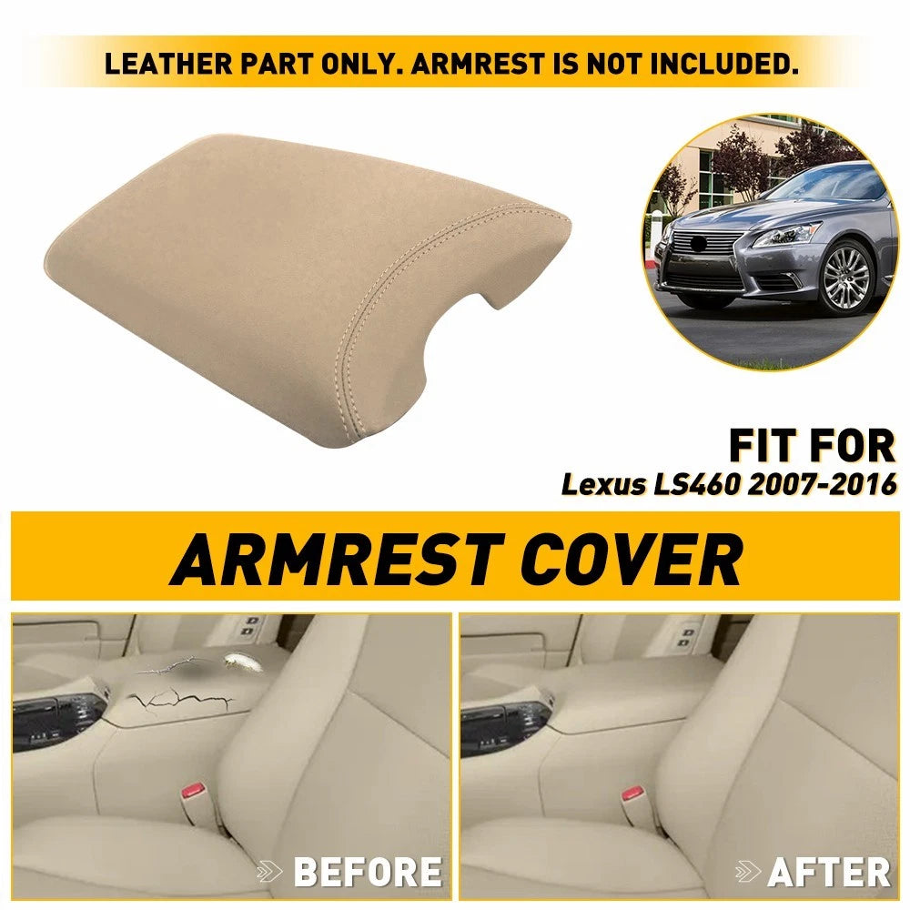 For Lexus LS460 2007-2016 Leather Center Console Armrest Box Cover Skin Beige EA 6B93BC-57