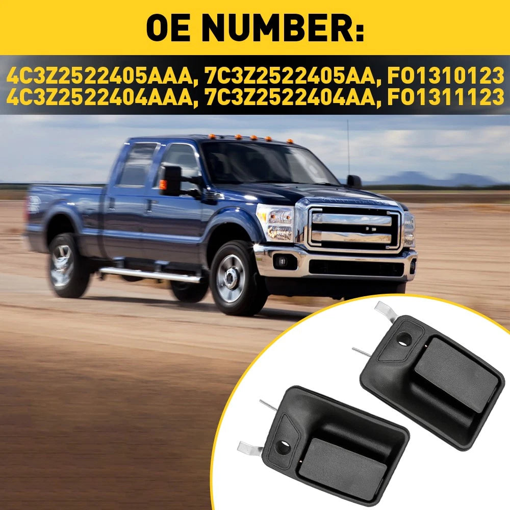 Door Handle Set For 1999-2016 Ford F-250 Super Duty Front Left+Right Black 2PCS 6B93BC-57