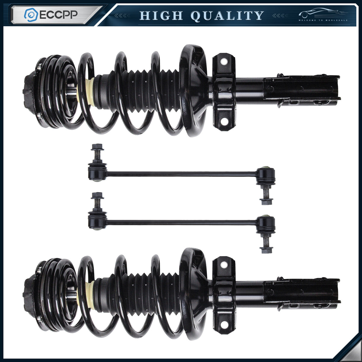 Front Complete Quick Struts + Outer Tie Rod Links For 2005 - 2007 Saturn Ion