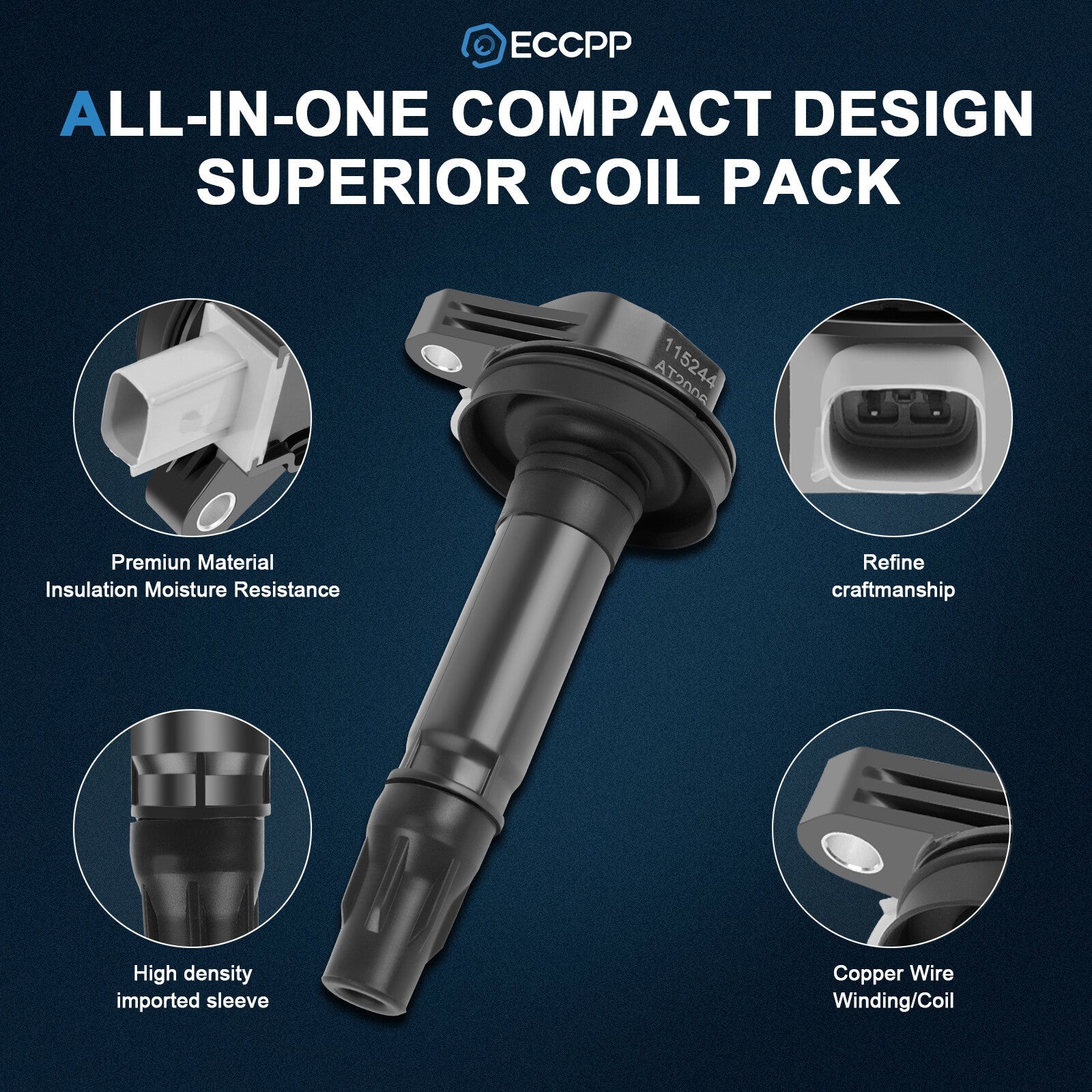 ECCPP 6 Ignition Coils For 2010-2012 Ford Flex Taurus Lincoln MKS MKT V6 3.5L ECCPP