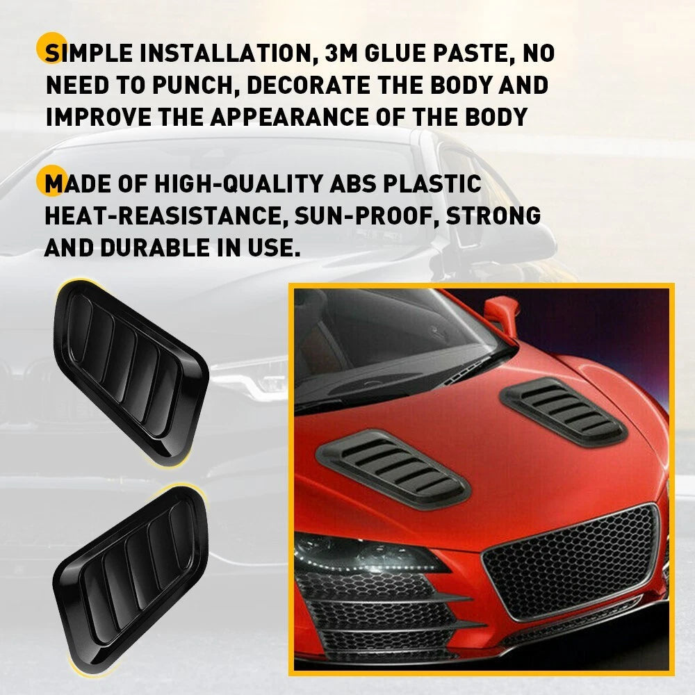 2X Air Hood Flow Intake Bonnet Scoop Cover Vent Universal Car Decorative EOA 6B93BC-57