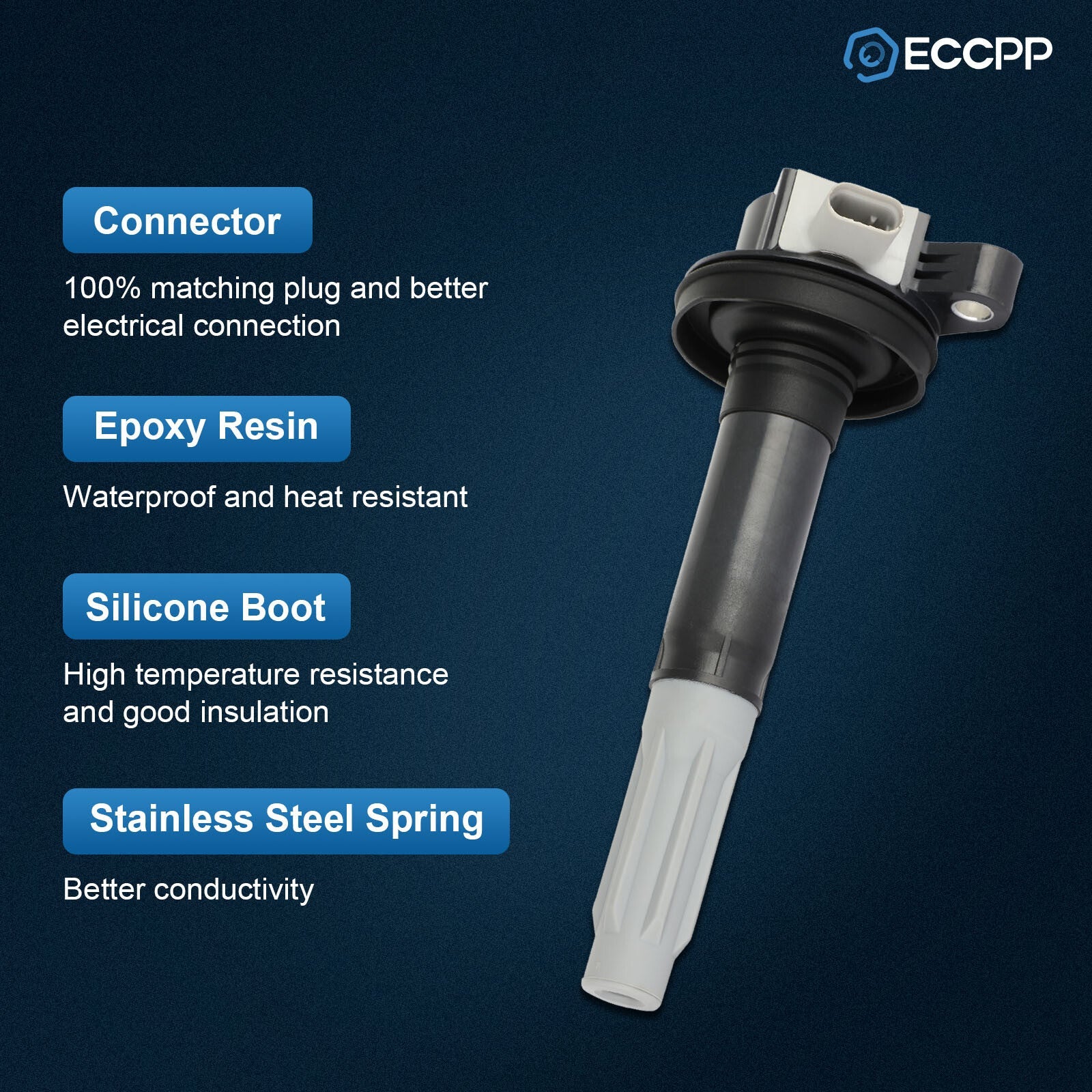 ECCPP 8 Ignition Coils For V8 5.2L Ford Mustang 2015 2016 2017 2018 2019 2020 ECCPP