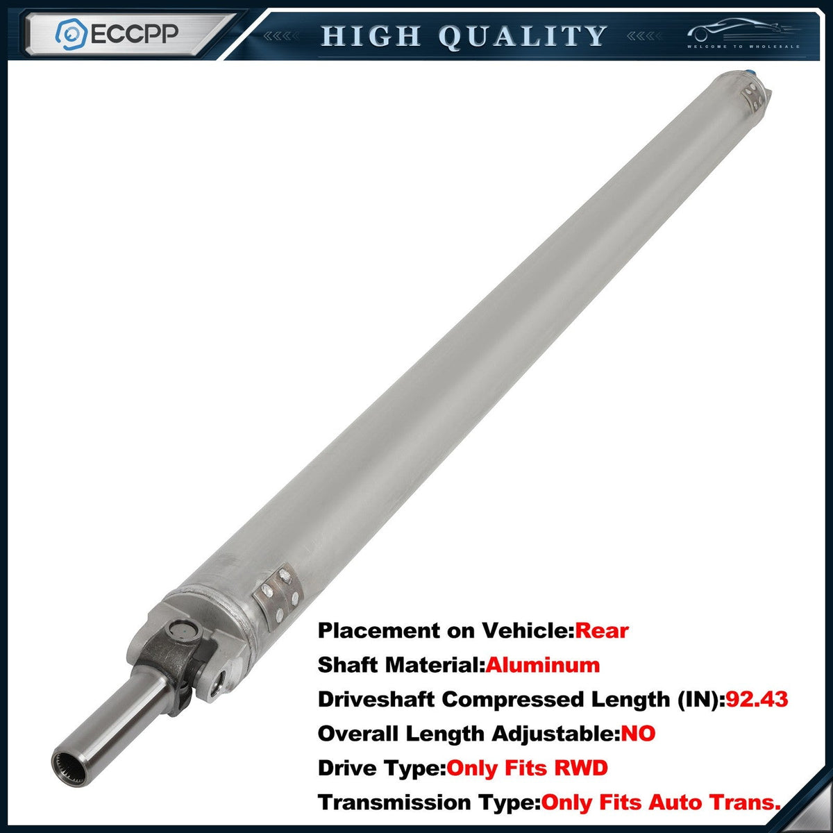 Rear Driveshaft For GMC Sierra Chevrolet Silverado 1500 2009-13 RWD 6.2L 936-306 6B93BC-57