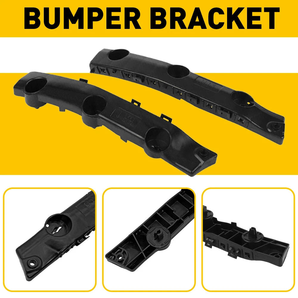 PAIR FOR 14-2019 NISSAN ROGUE FRONT RH+LH SIDE BUMPER TO FENDER BRACKET BLACK EA 6B93BC-57