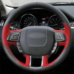 Top Leather Steering Wheel Hand-stitch on Wrap Cover For Range Rover Evoque 12+