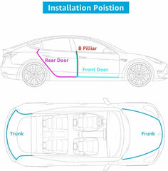 Door Rubber Seal Strips Weather Draft Noise Reduction Kit For Toyota Corolla 03-