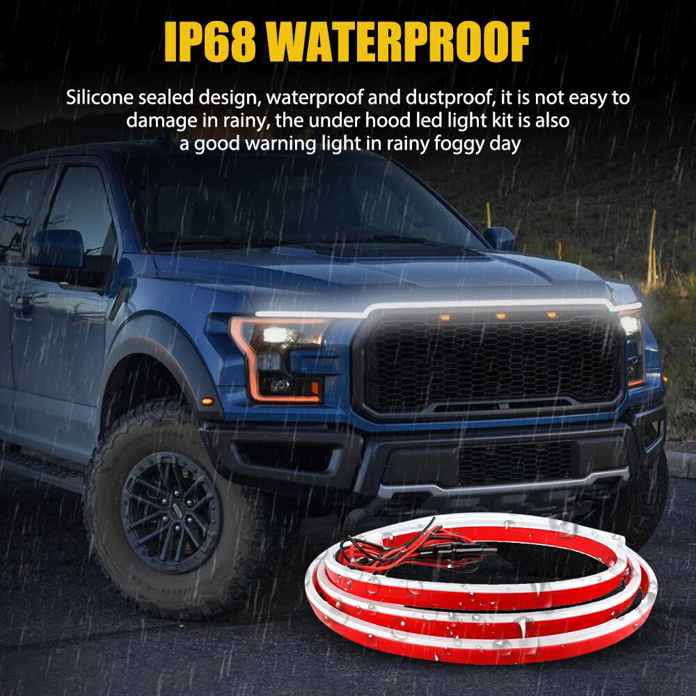 70" LED Scan Start Up Dynamic Hood Light Strip DRL For Dodge RAM 1500 2500 3500 6B93BC-57