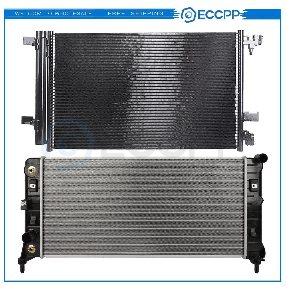 Aluminum Radiator & AC Condenser Cooling Kit For 2014-2016 Chevrolet Impala 6B93BC-57