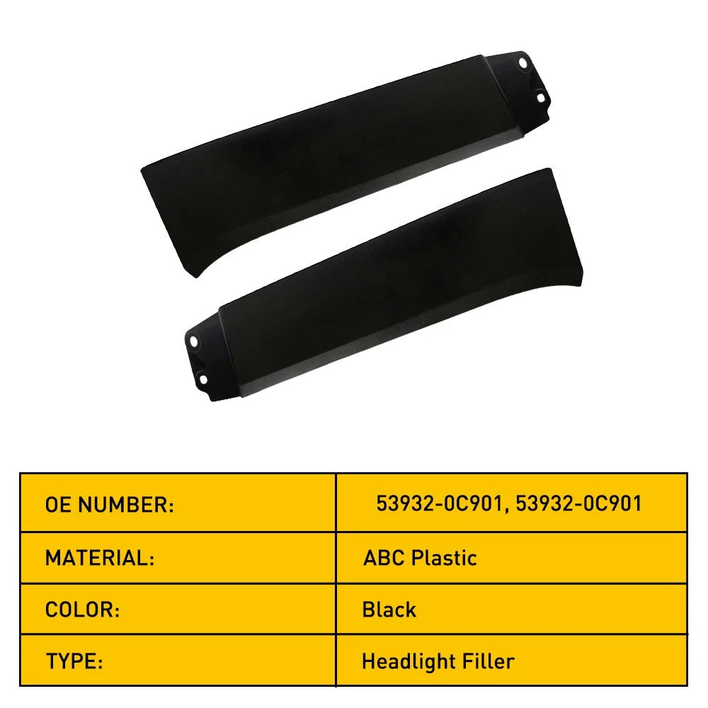 2x Headlight Molding Trim Lower Filler for Toyota 2007-2013 Tundra 08-12 Sequoia 6B93BC-57