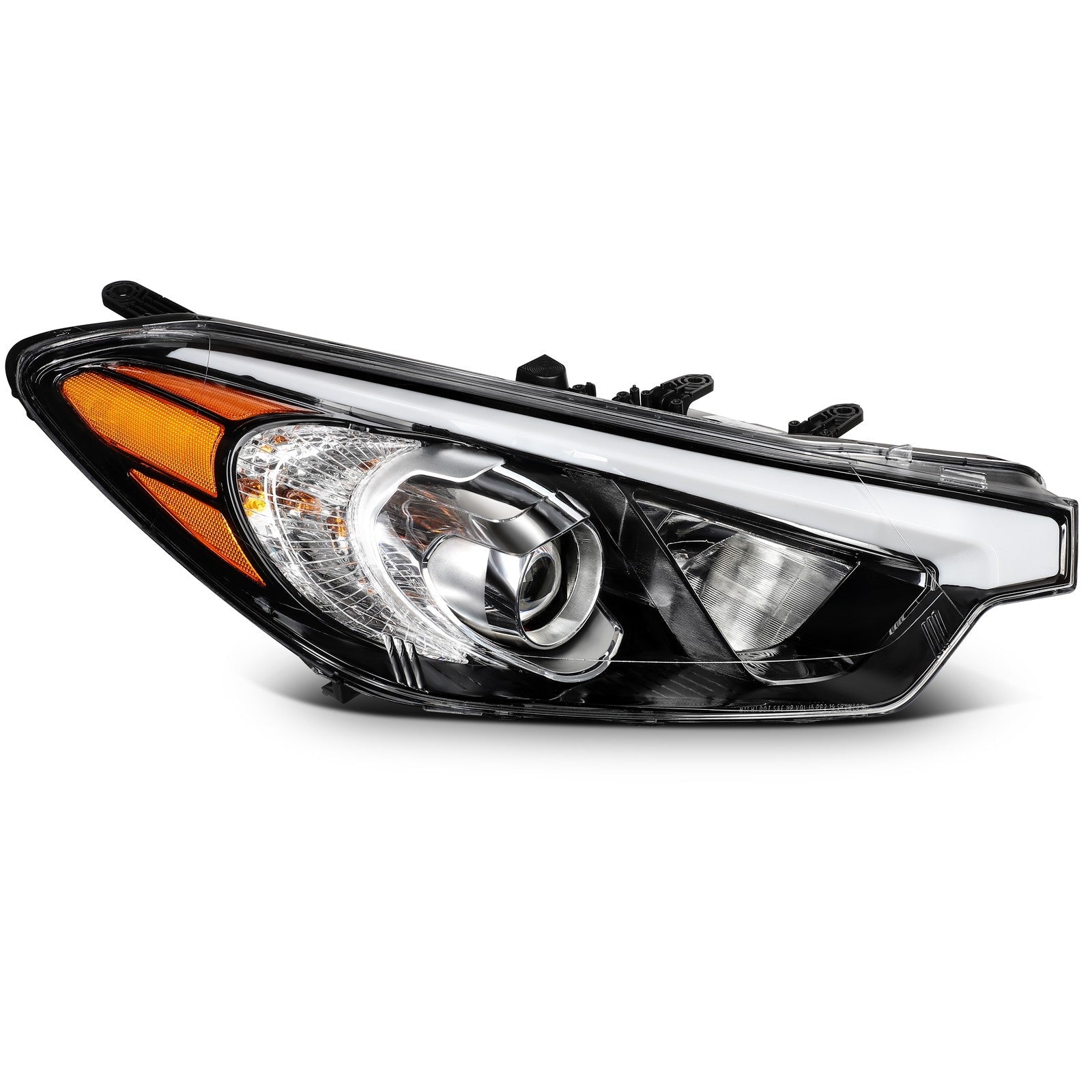 ECCPP LED Headlights Assembly For Kia Forte 2014-2016 Pair Kit Black Amber 6B93BC-57