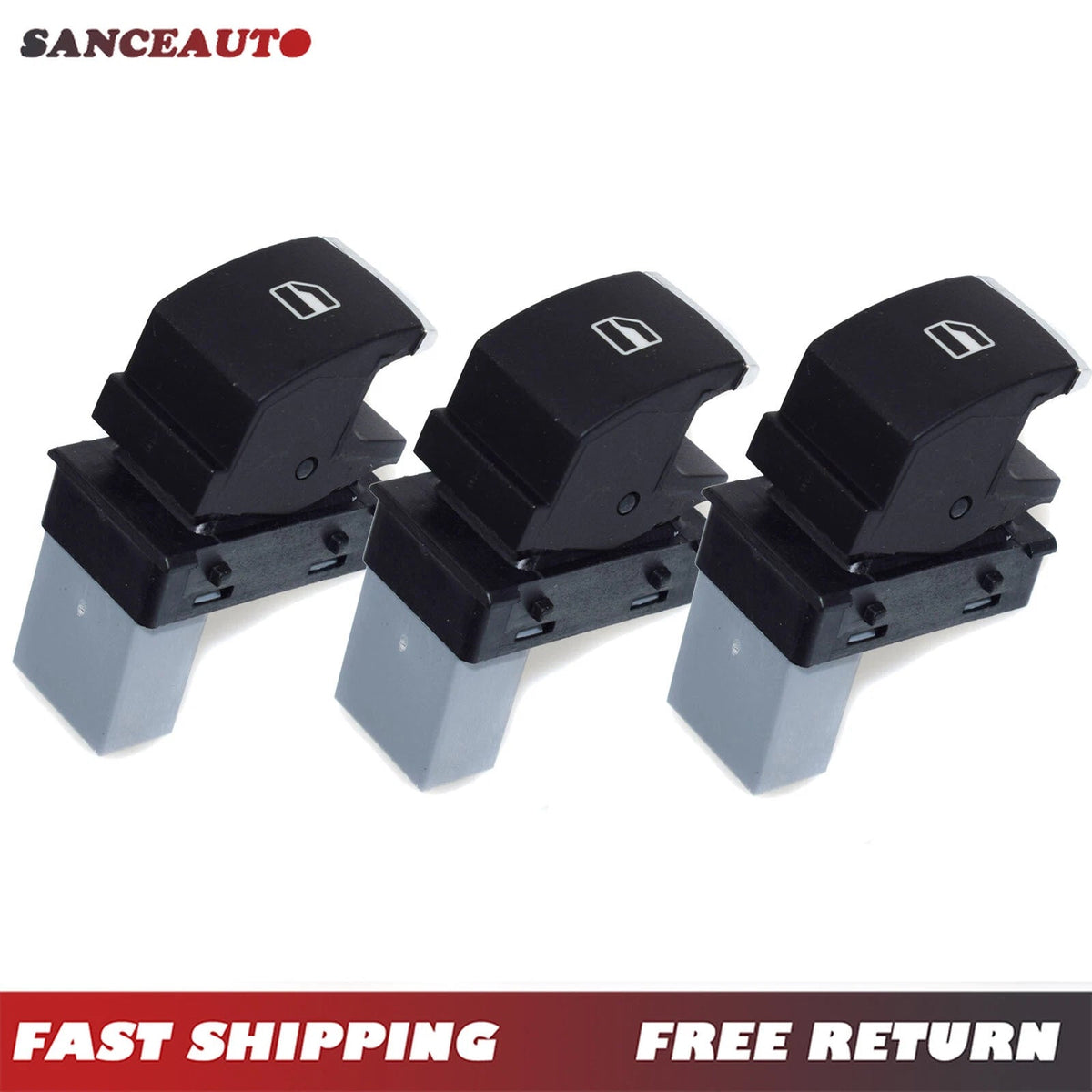 3PCS Chrome Passenger Window Switch for VW Golf Jetta MK5 MK6 Passat CC Tiguan 6B93BC-57