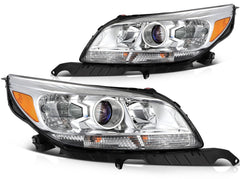 Pair Kit Halogen Headlights Assembly For 2013-2015 Chevrolet Malibu Chrome Amber KOEEP