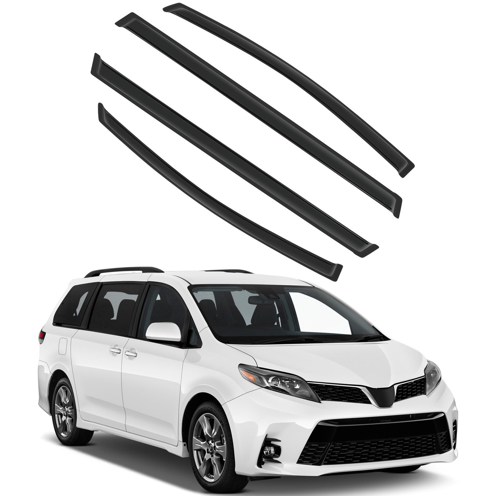 Window Visor Vent Rain Shades Guards Deflectors For Toyota Sienna 2011-2019 2020 6B93BC-57