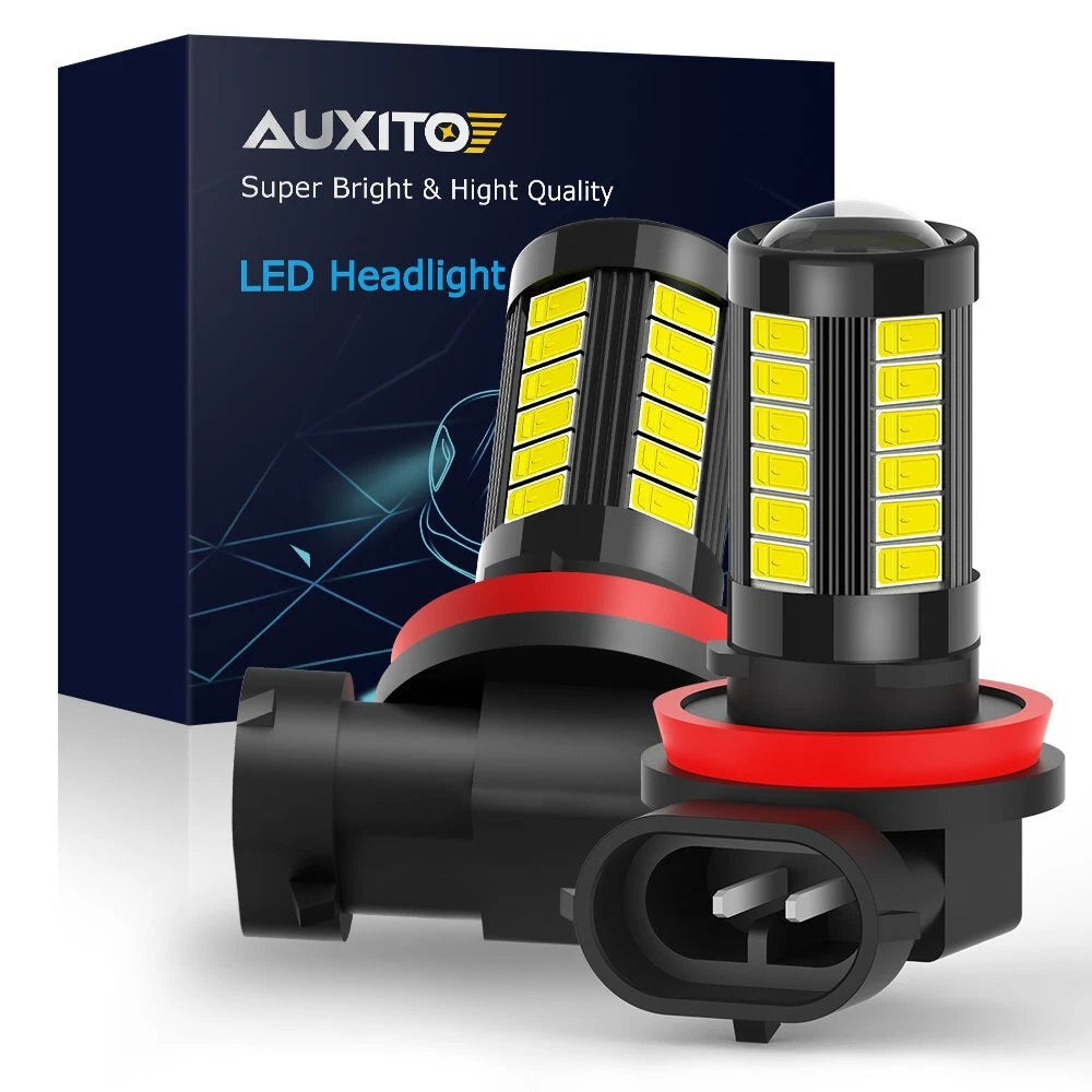 AUXITO H11 H16 H8 LED Fog Driving Light 6000K Super Bright Bulbs 2000LM 6G33 EOA AUXITO