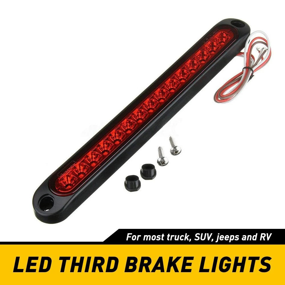 Universal 15-LED 3rd Brake Light Car Rear Window High Mount Red Stop Tail Lamp E 6B93BC-57
