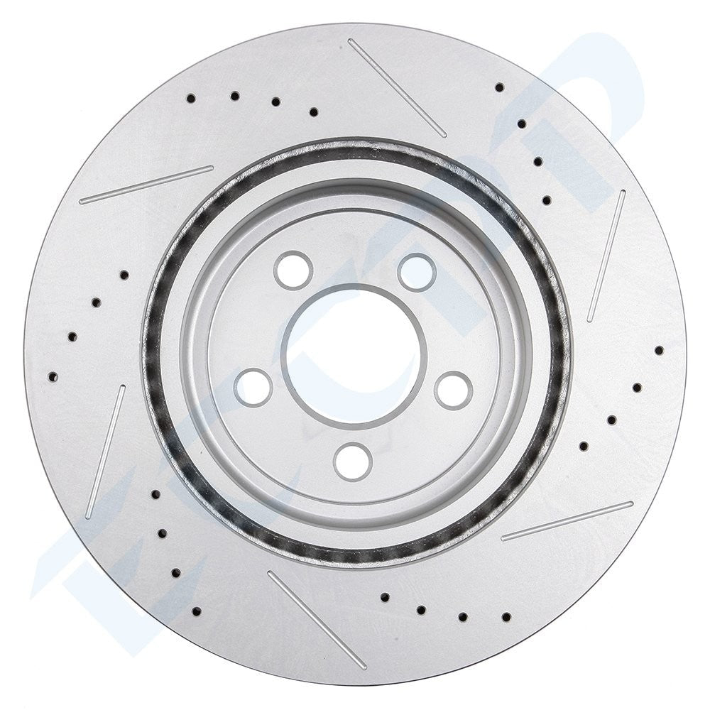 Front Drilled & Slotted Ceramic Brake Pads And Rotors For Chrysler 300 Dodge 6B93BC-57