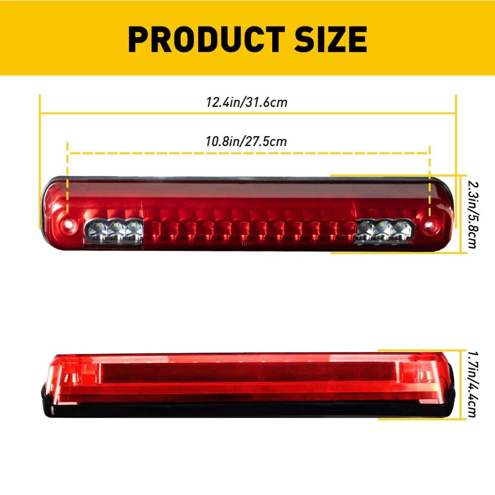 Red For 1988-1998 Chevy C/K1500 Silverado GMC LED 3rd Brake Light Cargo Lamp EA 6B93BC-57