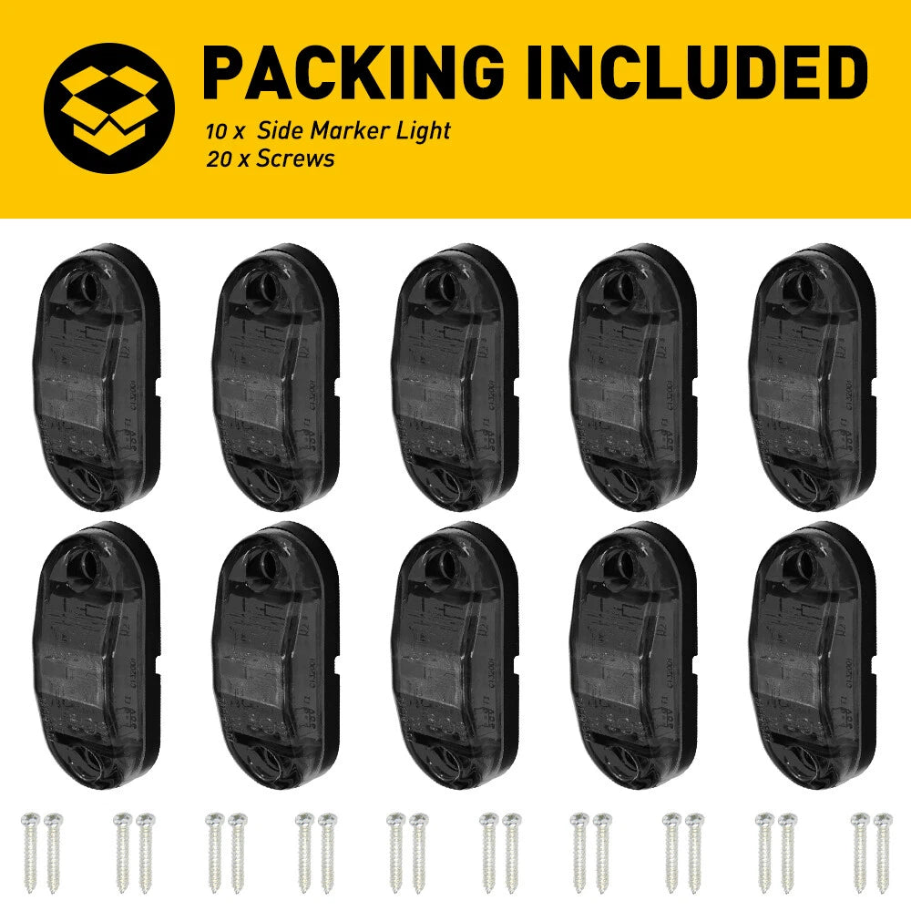 10/20X 2.5"Oval LED Clearance Side Marker Lights Truck Trailer RV Amber/Red EOA 6B93BC-57