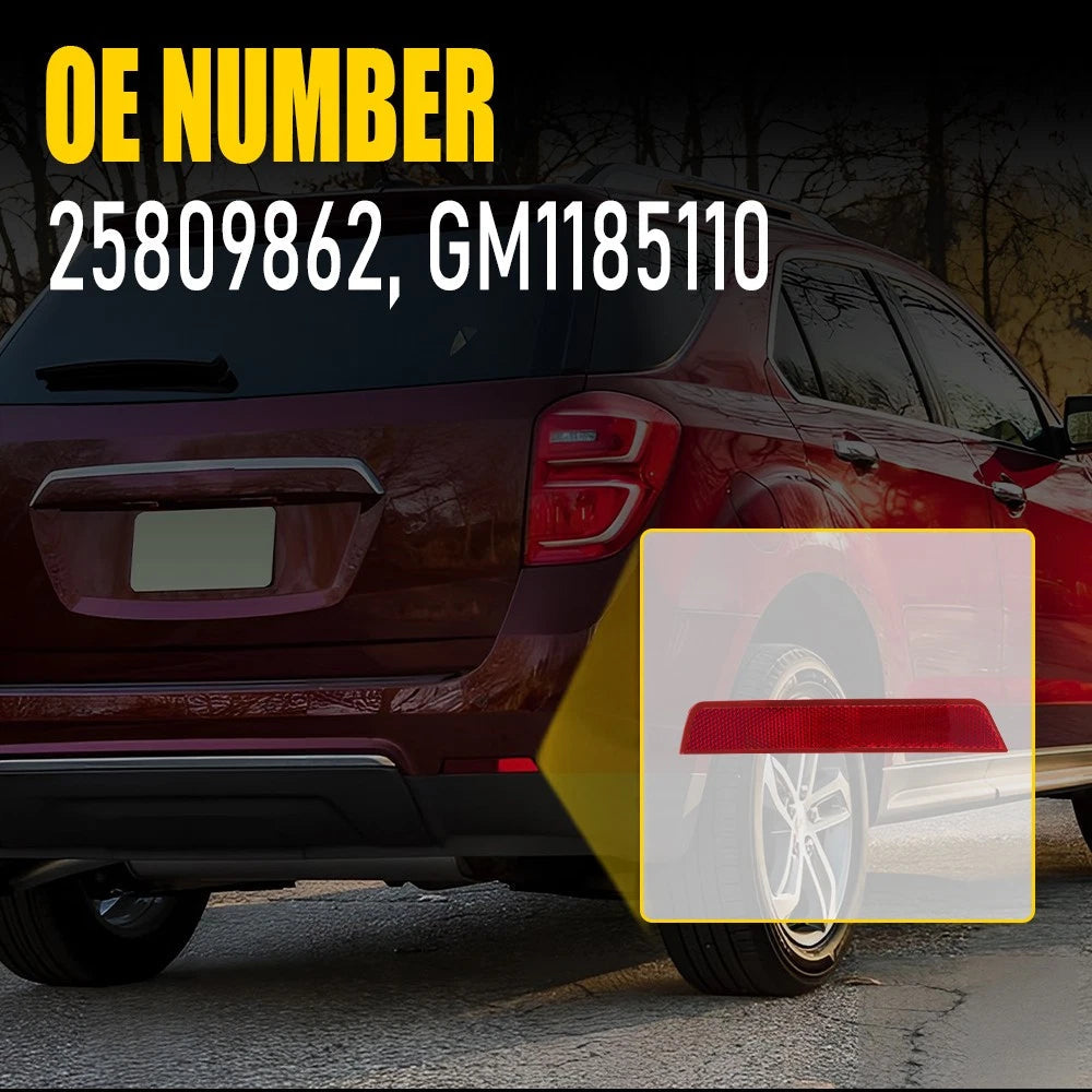For 2010-2017 Chevy Equinox Rear Bumper Side Marker Lights Reflector Red Lens RH 6B93BC-57