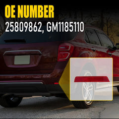 For 2010-2017 Chevy Equinox Rear Bumper Side Marker Lights Reflector Red Lens RH 6B93BC-57