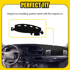 For 1998-01 Dodge Ram 1500 2500 3500 Dashboard Dash Cover Mat Pad Carpet Black A 6B93BC-57