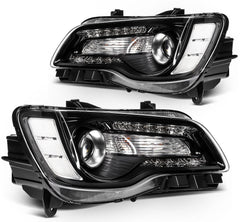ECCPP Halogen Headlights Assembly For Chrysler 300 2015-2023 Pair Kit Black 6B93BC-57