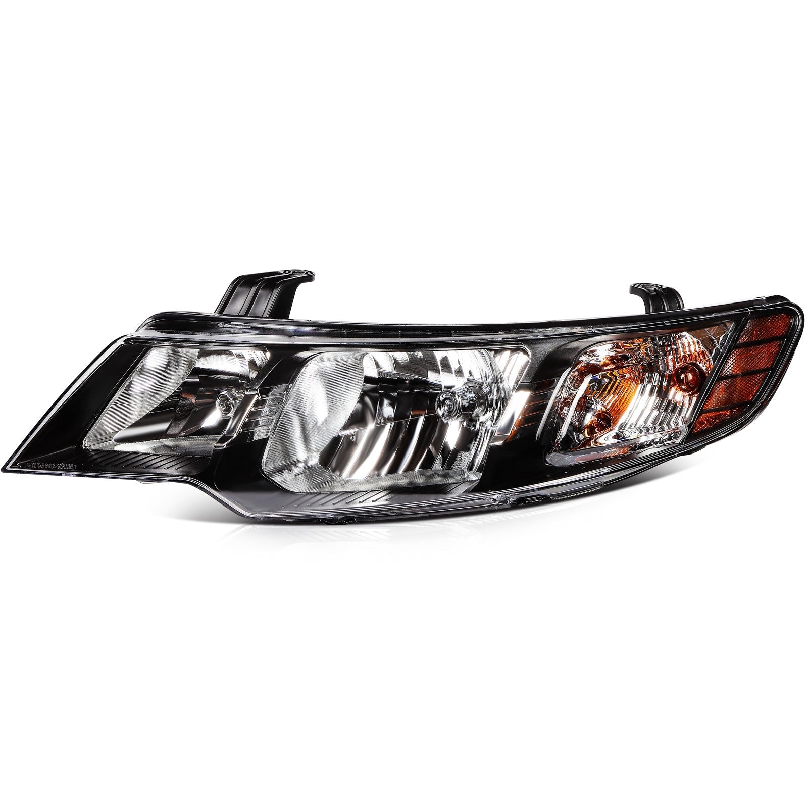 Pair Halogon Headlights Assembly For 2010-2013 Kia Forte 2.0L 2.4L Black Amber 6B93BC-57