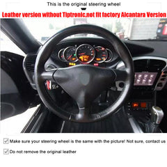 Black Suede Leather Steering Red Stitch Wheel Wrap Cover For Porsche 911 986 996