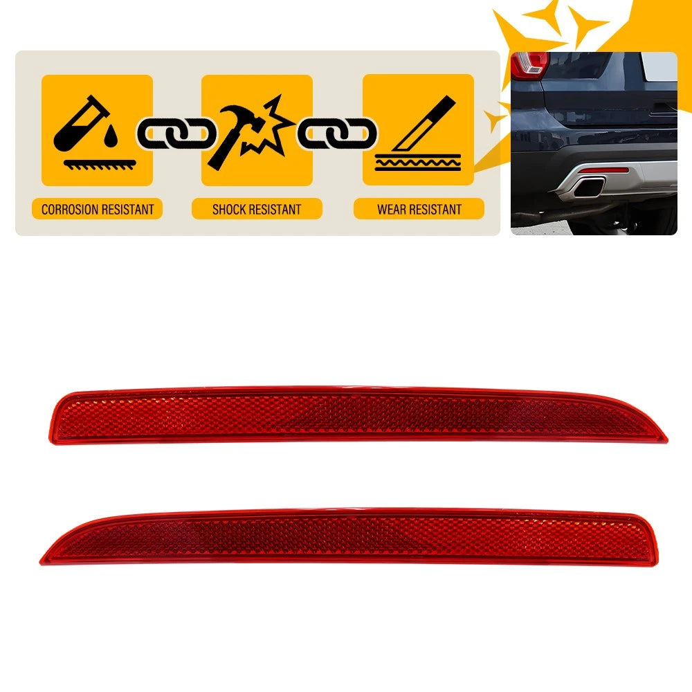 2x For 2016-2019 Ford Explorer Red Rear Bumper Reflector Lamp Light Left Right A 6B93BC-57