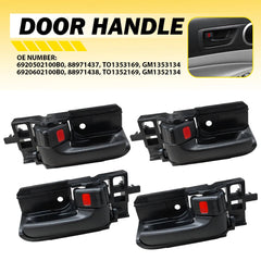 Door Handle Set of 4 For 2003-2008 Toyota Corolla Front Rear Black Plastic EOA 6B93BC-57