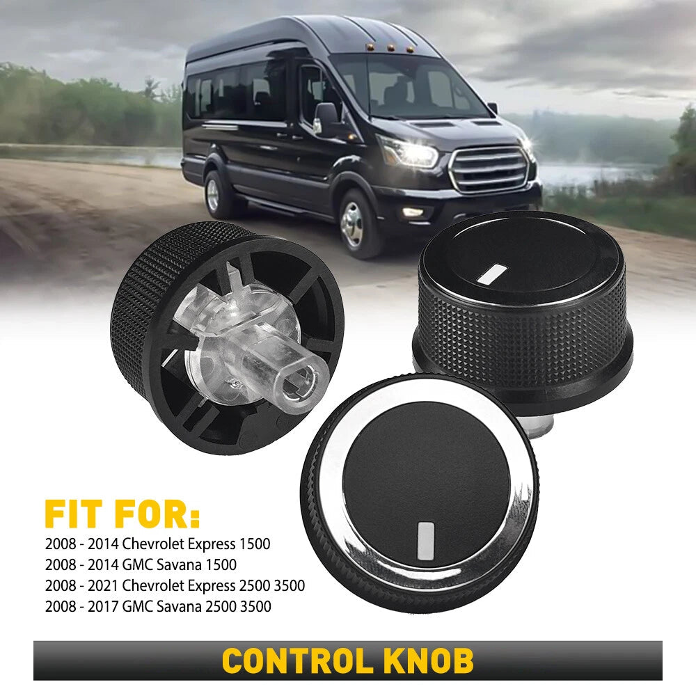 3pcs AC Climate Fan Control Knob For GMC Savana Chevrolet Express 1500 2500 3500 6B93BC-57