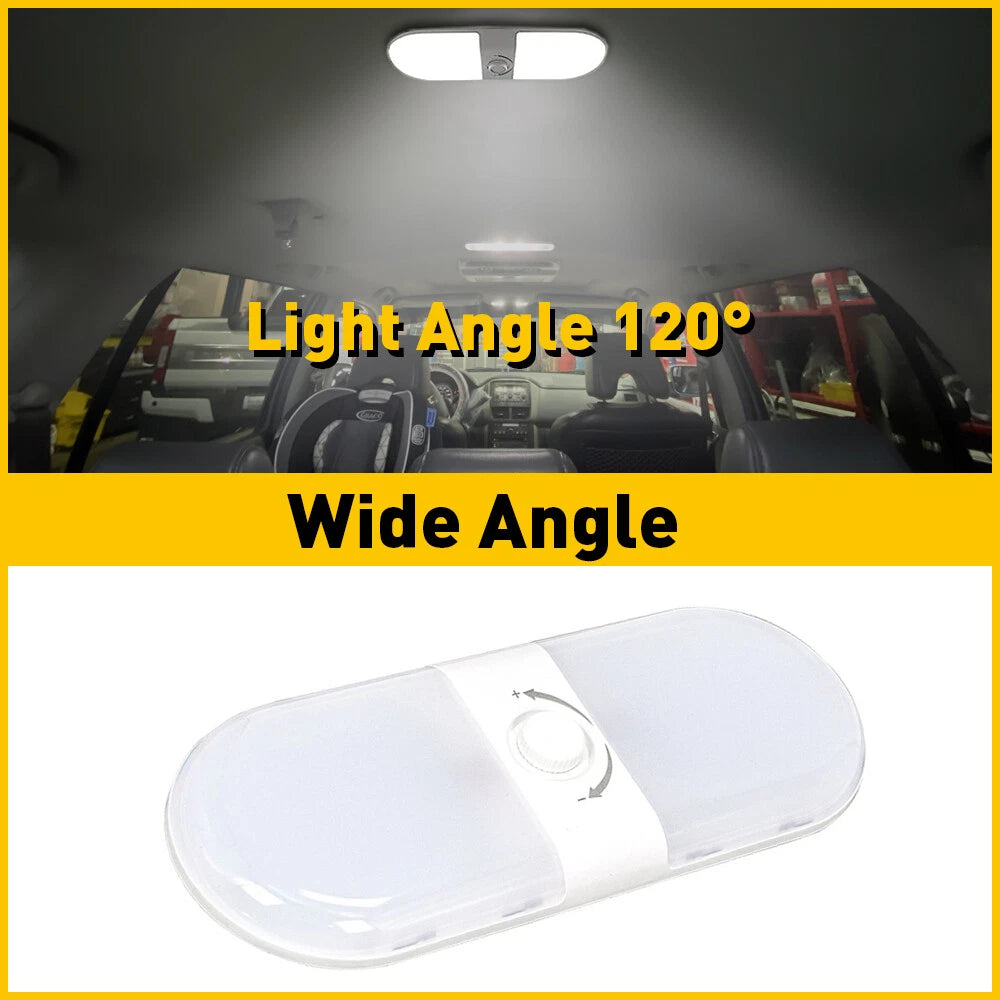 180LED 12V CEILING FIXTURE DOME DOUBLE LIGHT FOR CAMPER MARINE RV RV 700LM 3X 6B93BC-57
