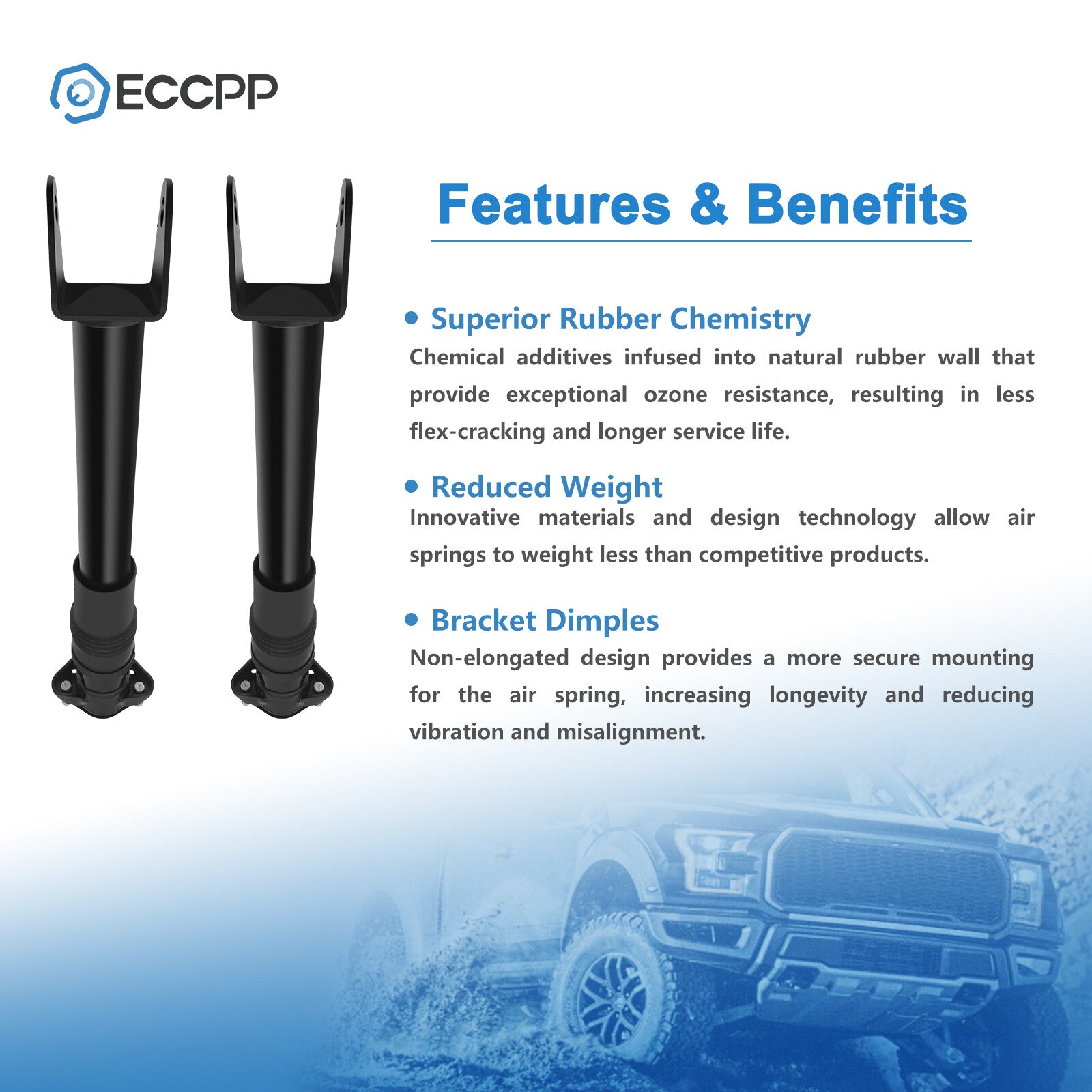 Rear Pair air suspension shock struts For Mercedes W251 R320 R350 R500 w/o ADS 6B93BC-57