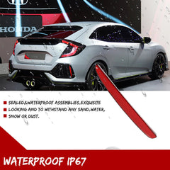 Fits Honda 2017-2021 Civic Hatchback Red Lens Rear Bumper Reflectors Assemblies 6B93BC-57