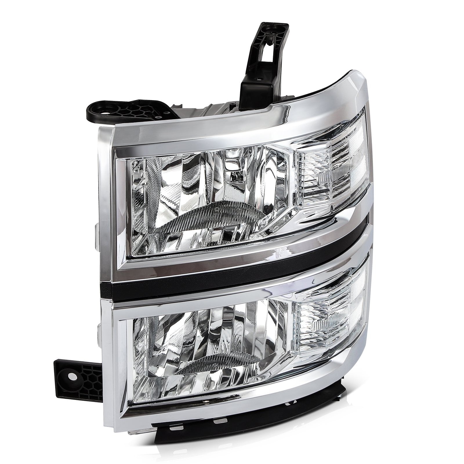 Pair Headlights Assembly For 2014-2015 Chevrolet Silverado 1500 4.3L 5.3L Chrome 6B93BC-57