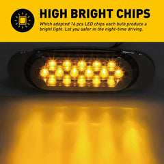 10x Amber Red Oval 16 LED Side Clearance Marker Lights Car Truck Trailer RV EOA 6B93BC-57