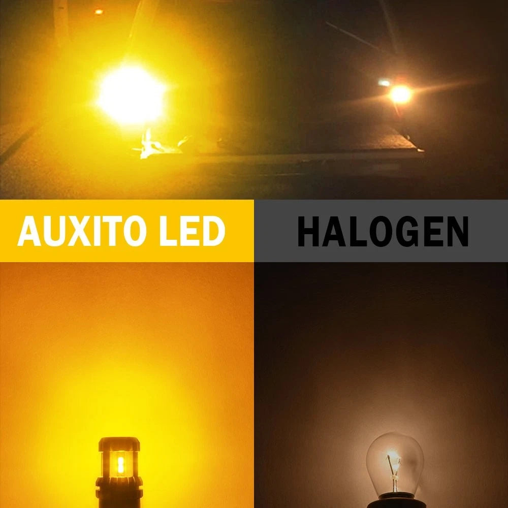 Auxito LED Front Turn Signal Blinker Light Bulbs 1156 7506 3497 Amber 2200K 2pcs AUXITO
