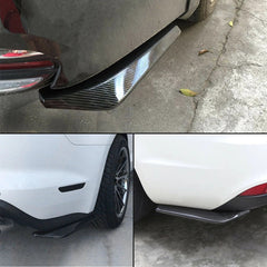 2pc Universal Carbon Fiber Rear Bumper Lip Diffuser Splitter Canard Protector EA 6B93BC-57