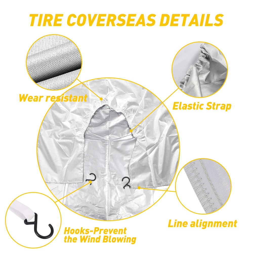 30"- 32" Wheel Tire Covers Waterproof Sun Protector for Truck Car RV Trailer SUV 6B93BC-57