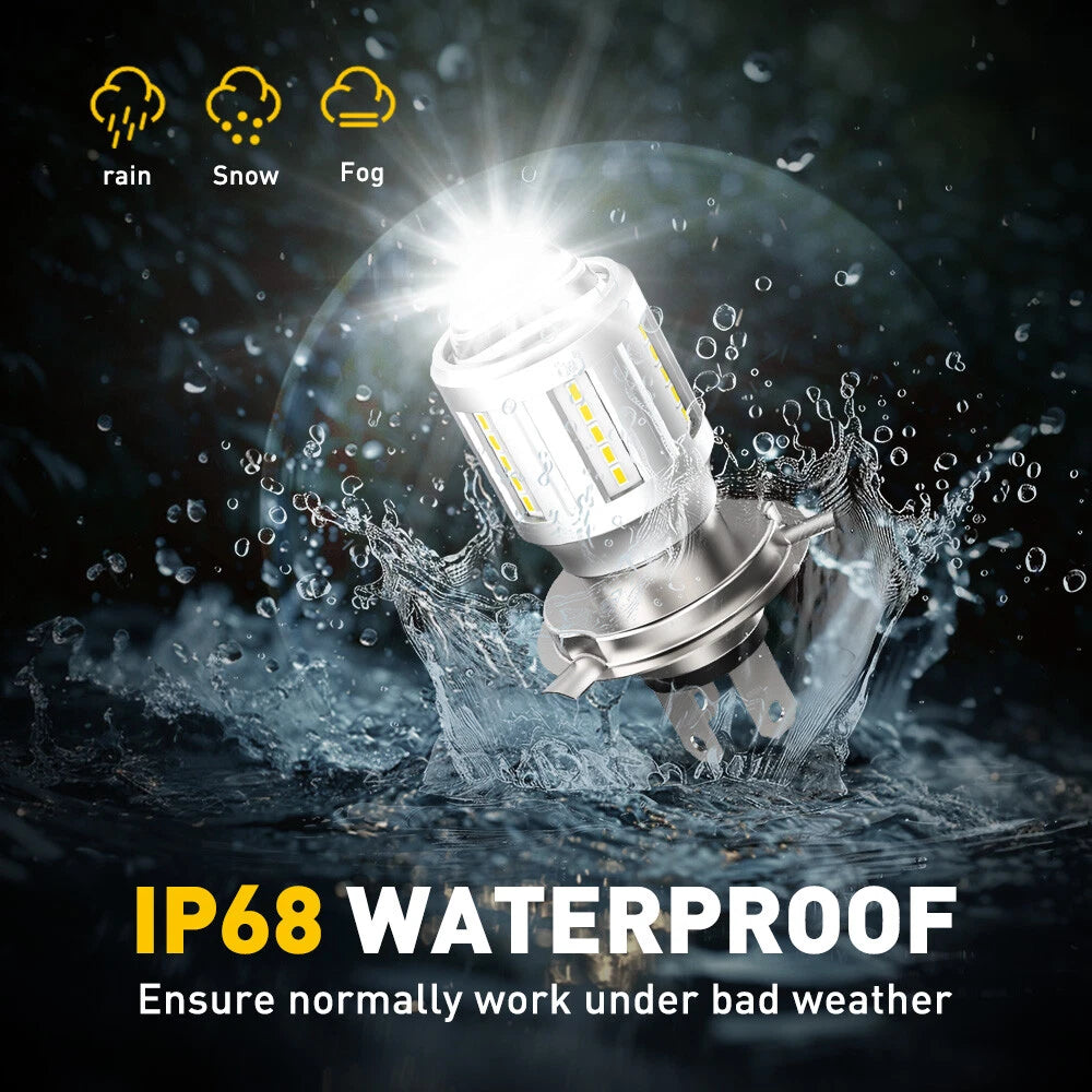 H4 LED Front Light Bulb Headlight Hi/Lo Beam Super Bright Bicolor For Motorcycle 6B93BC-57