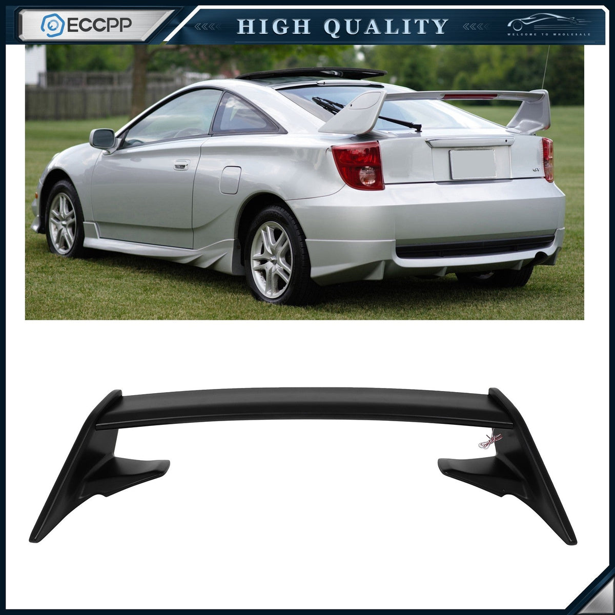 Wing Spoiler Black Color For 2001 2002 2003 2004 2005 Toyota Celica TD3000 6B93BC-57