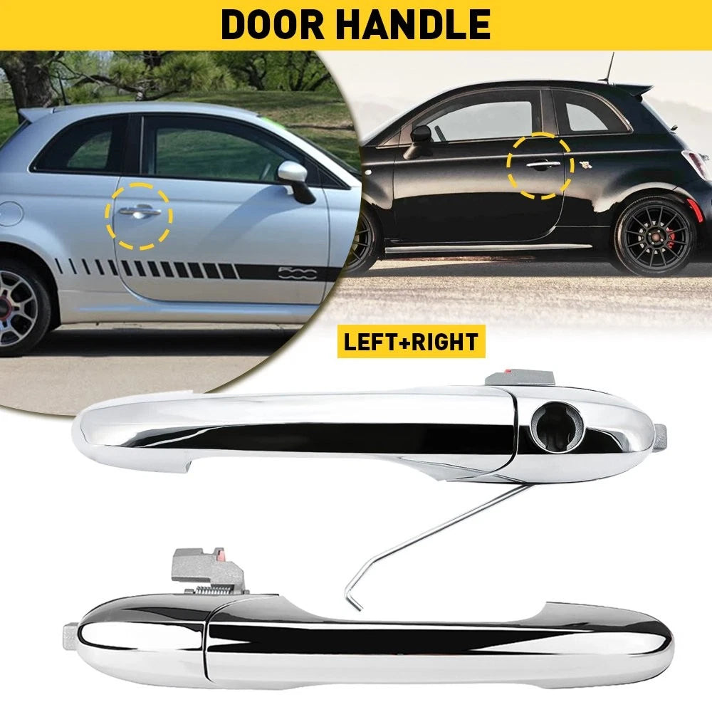 Exterior Door Handle Front Driver and Passenger Hand Side for Fiat 500 Pair 6B93BC-57